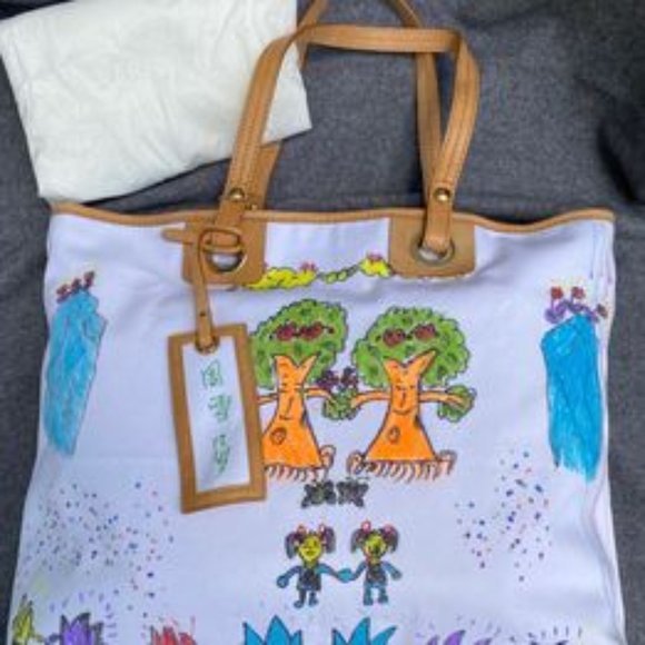 Versace Canvas Tote Bag w/Leather Trim from CARES 2009 LTD Edition, nwt - Picture 13 of 15